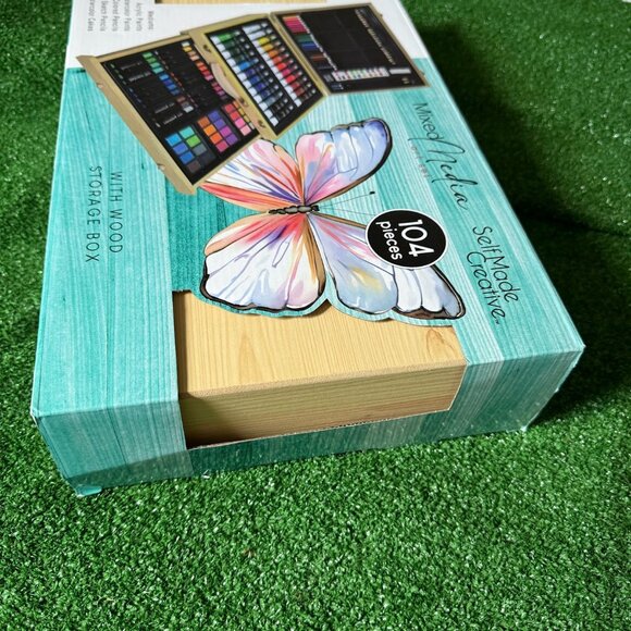 Mixed Media 104-Piece Deluxe Art Set with Wooden Box and Drawing Supplies NEW - Picture 7 of 16